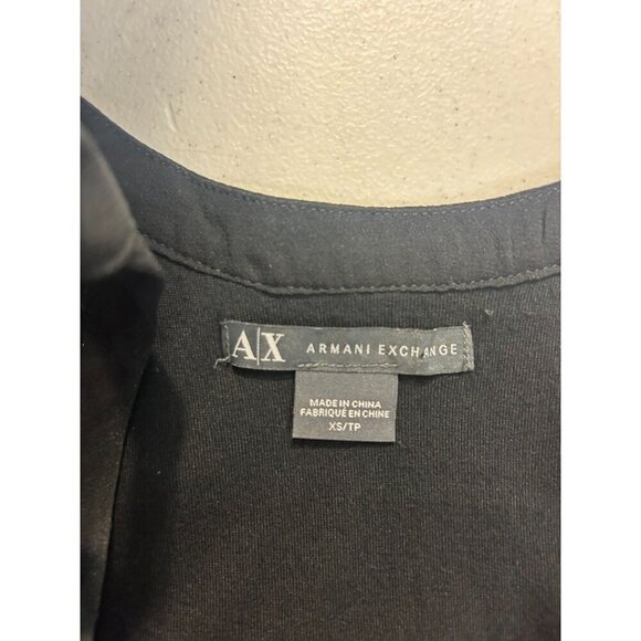 ARMANI Exchange Black Blue Silver Ombre Sequin Silk Trim Mini Dress XS - Picture 5 of 5